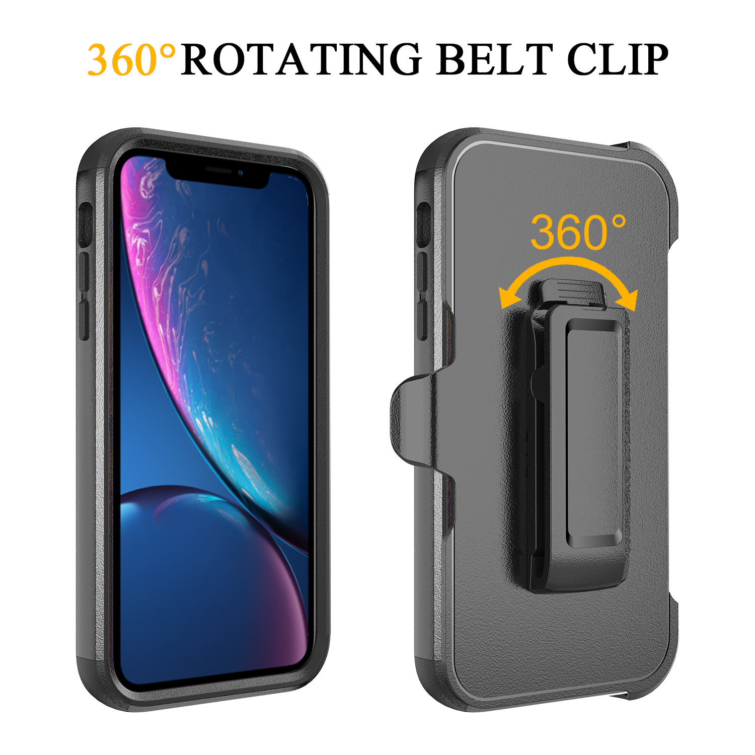 通勤者iphone xr防摔带背夹手机壳 磨砂防刮花外壳三防机器人适用