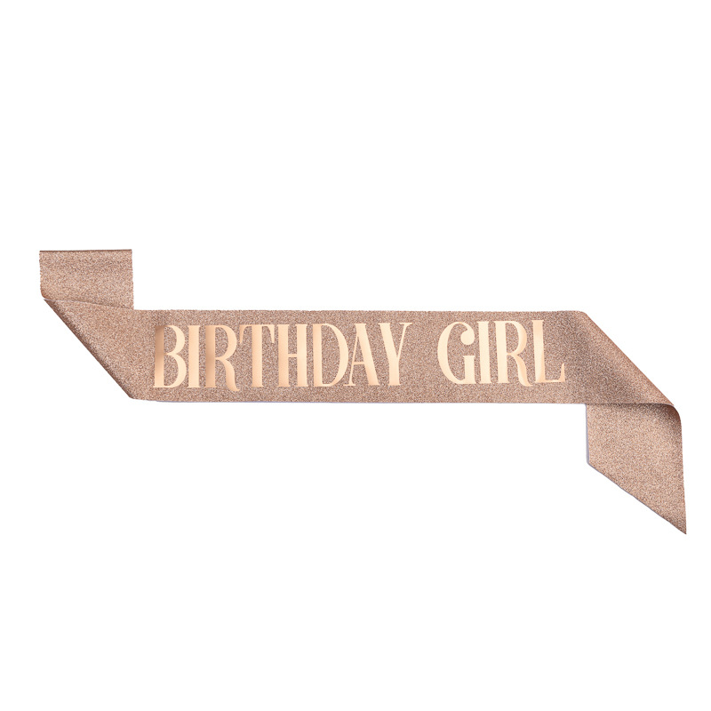 Customized Birthday Party Gold Leaf Shoulder Strap Ceremonial Belt Birthday Girl Queen Girl Belt Shoulder Strap