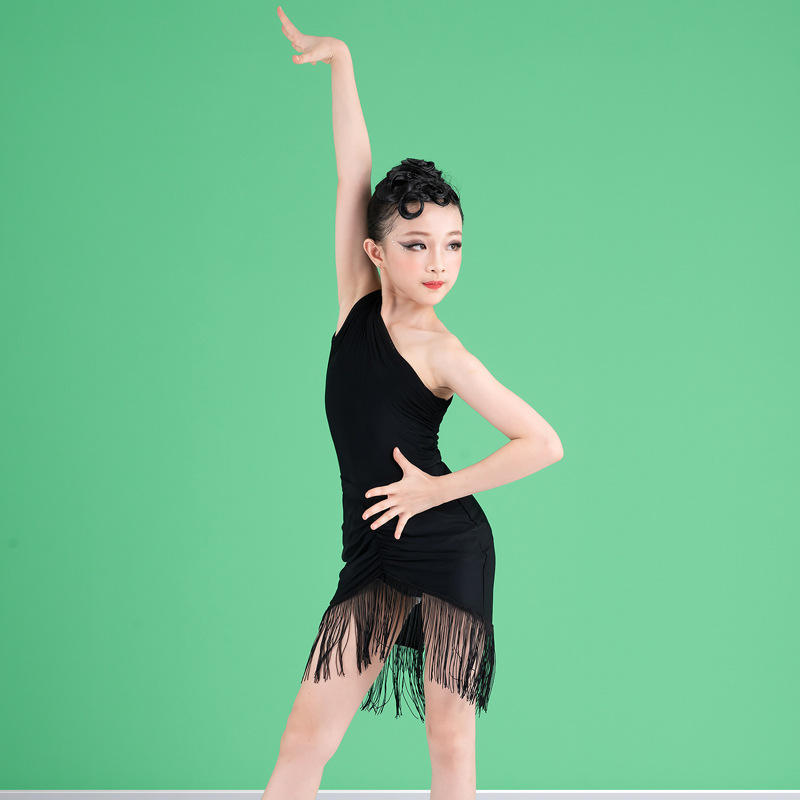 拉丁舞服女儿童新款夏季新款少儿艺考专业练功服网红舞蹈服装套装