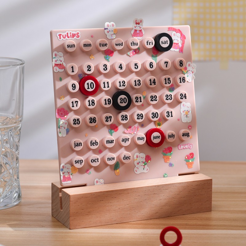 Internet Celebrity Perpetual Calendar Handmade DIY Ferrule Desk Calendar Creative Personality Office Desk Decoration Good-looking Acrylic Day