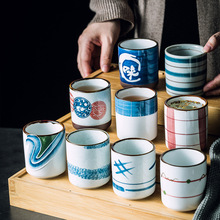 日式家用水杯陶瓷高颜值喝水茶杯复古单杯创意茶餐厅料理商用杯子