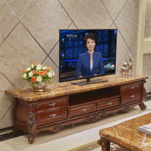 欧式电视柜现代简约客厅小户型实木 大理石电视柜 茶几电视柜组合