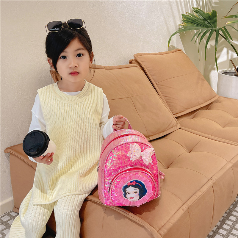 Korean Style Children's Bag Cute Little Princess Sequins Cartoon Backpack Kindergarten Children Travel Lightweight Backpack