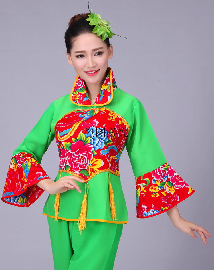 2020新款民族秧歌服腰鼓舞服装扇子舞广场舞秧歌服演出服特价女款