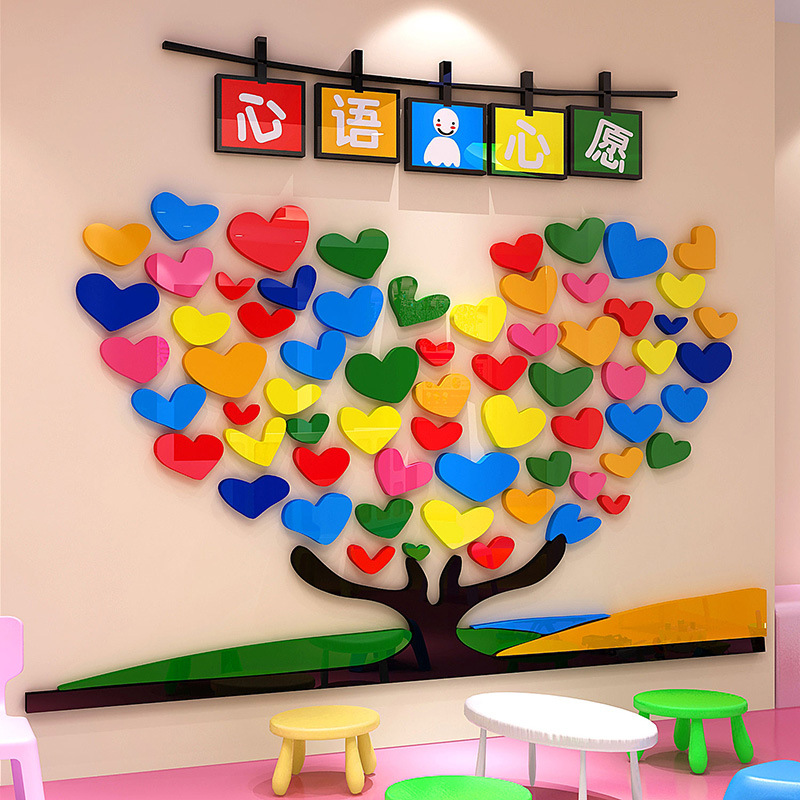 幼儿园墙面装饰文化许心愿树墙贴布置创意环创主题墙环境布置材料
