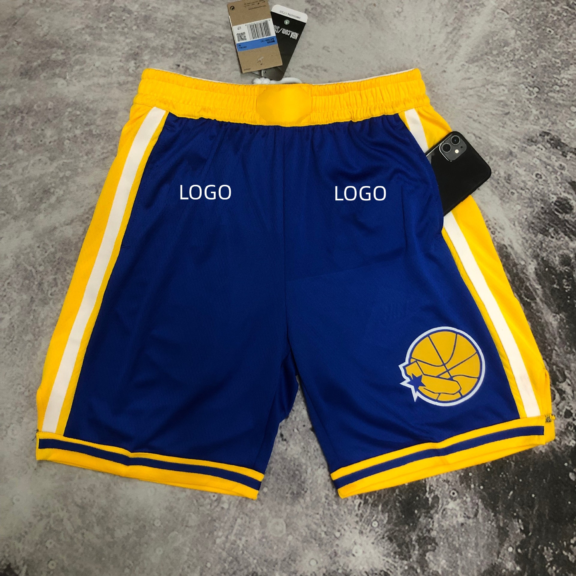 23赛季 勇士队 复古 球裤运动休闲篮球裤透气速干五分短裤-阿里巴巴