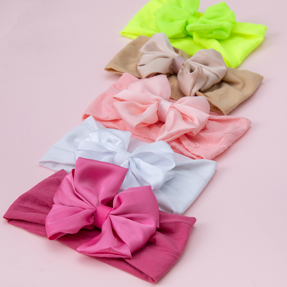 New Children's Nylon Hair Band Baby Cute Bow Wide-Brimmed Headband Ribbon Waist Scarf Baby Hair Band