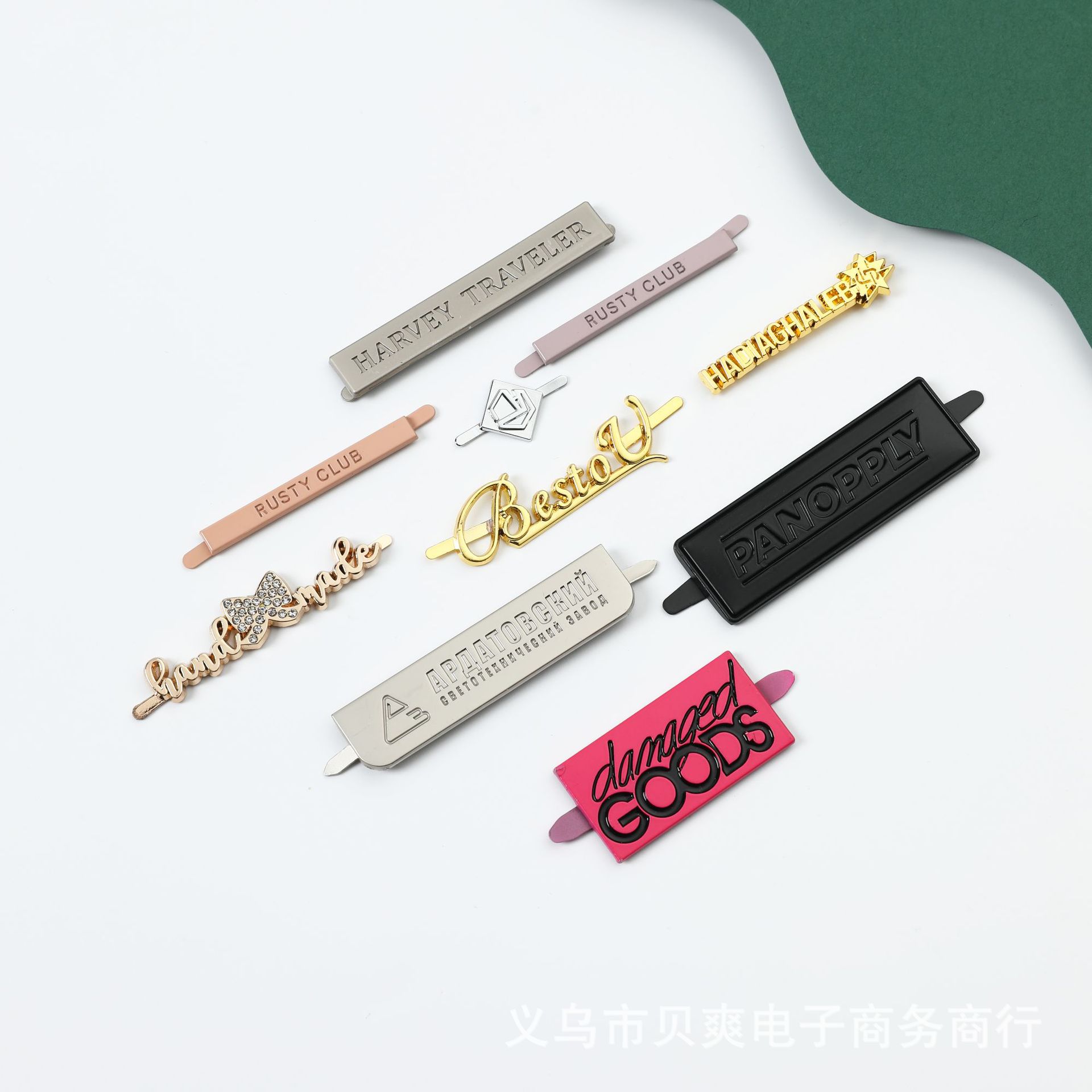 Yiwu Factory Direct Sales Pin Metal Tag Customizable Various Shapes, Sizes, Colors, Hardware Trademark Logo