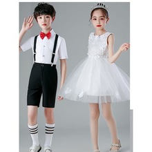 六一儿童合唱服演出服白色公主裙蓬蓬纱裙幼儿园表演毕业照礼服装
