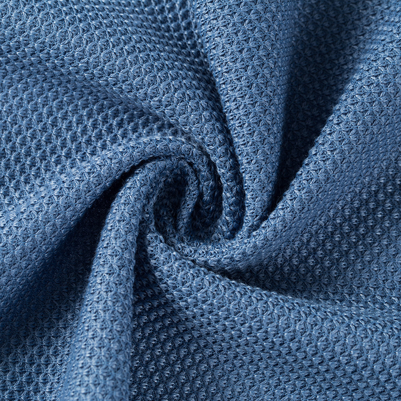 现货华夫格布料230克全涤春款秋冬款女装童装韦编针织面料