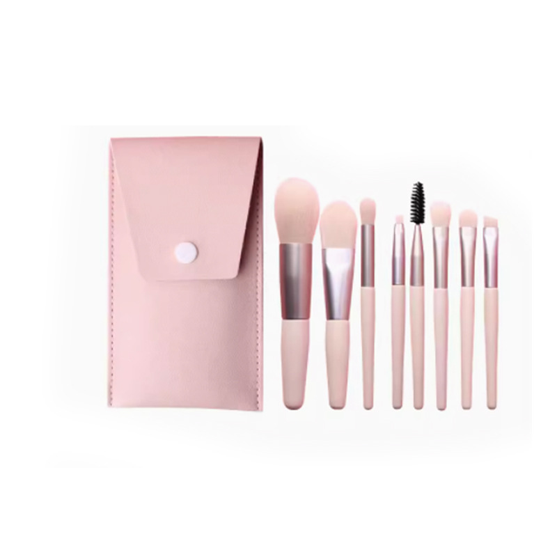 Macaron Matte Plastic Handle 8 Mini Makeup Brush Set Portable Soft Hair Makeup Brush Beauty Tools Wholesale