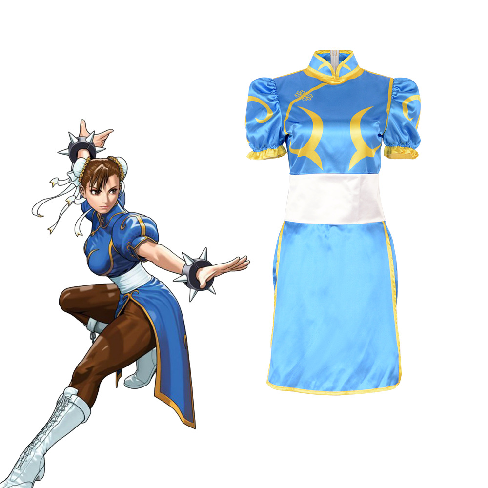 街头霸王cosplay服春丽cos旗袍舞狮演出服游戏动漫万圣节服装