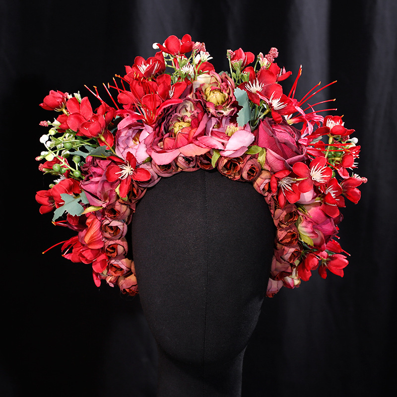 簪花仕女图花环发箍婚礼发饰汉服新娘仙美旅拍日常拍照写真头饰品