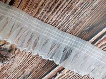 5公分欧根纱勾边打折 打皱褶皱花边 diy辅料 公仔饰