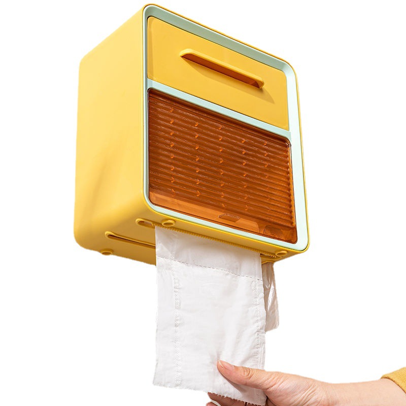 Toilet Tissue Box Toilet Paper Holder Toilet Paper Toilet Paper Roll Holder Storage Rack Waterproof Punch-Free Wall-Mounted