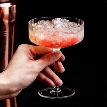 新款玻璃杯子高脚透明牛奶饮料网红鸡尾酒果汁创意个性比欧杯家用
