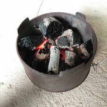 农村柴火炉家用铁炉灶铁锅全套户外野营烧柴炉炭炉移动烧烤火锅炉