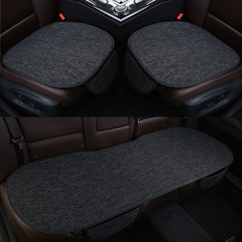 Car Cushion Single Piece Suitable for All Seasons Car Cushion Breathable Ice Silk Seat Cushion Summer Rear Linen Car Saddle Cover