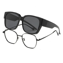 新款套镜时尚高级感防晒墨镜跨境太阳镜个性开车专用近视夹片墨镜