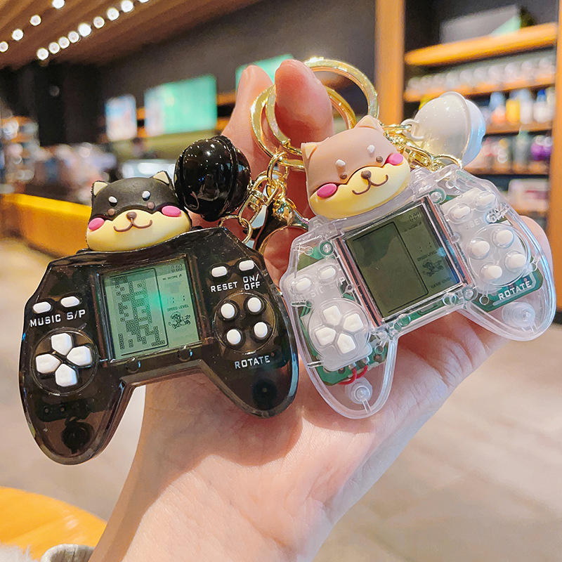 Creative Cartoon Unique Mini Game Console Keychain Cute Handheld Tetris Game Console Internet Celebrity Pendant