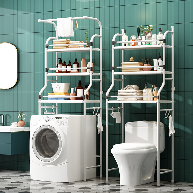 Home Bathroom Toilet Storage Rack Washing Machine Floor Storage Rack Three-Layer Toilet Storage Rack