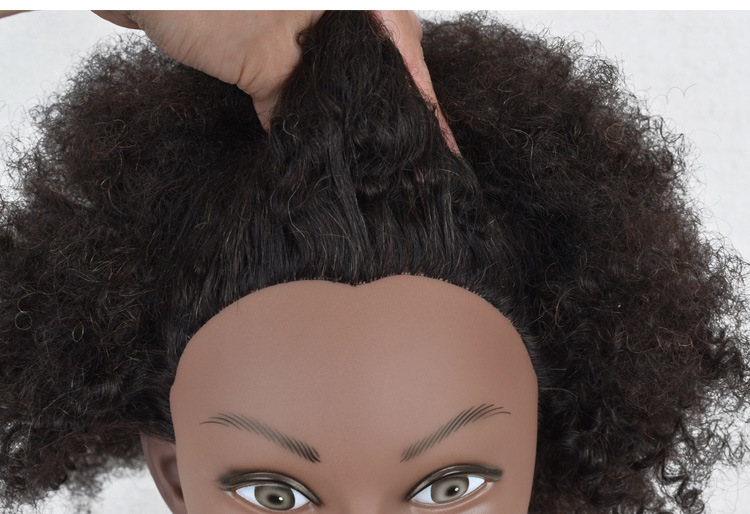 亚马逊真发头模假人头模练习头黑脸假人头非洲爆炸头头模全真人发