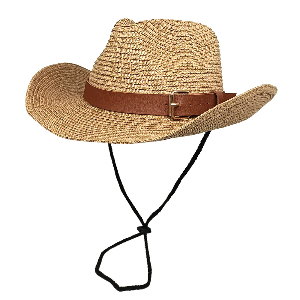 男士西部牛仔帽女士潮沙滩帽防晒大沿帽夏天礼帽子跨境户外遮阳帽