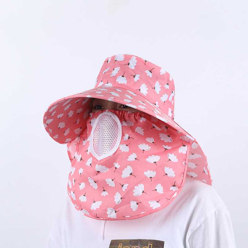 Summer Sun Protection Hat Big Brim Sun Hat Summer Hat Sun Hat with Mask Women's Sun Protection Outdoor Tea Picking Hat Wholesale