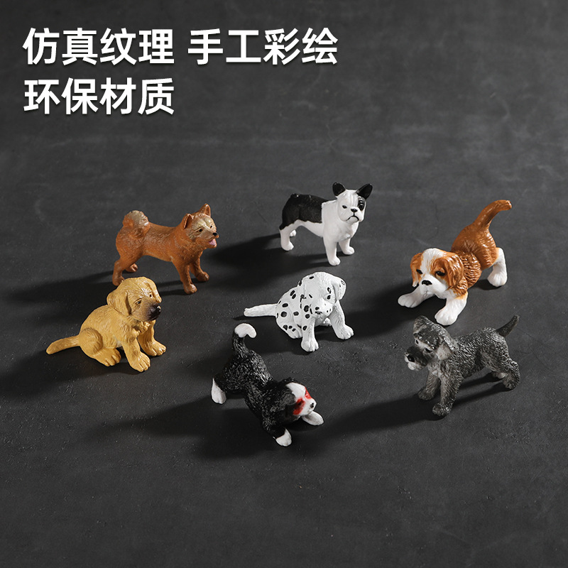 Foreign Trade Archaeology Simulation Mini Boxer Dog Golden Retriever Schnauzer Dog Animal Model Children Toy Cake Ornaments