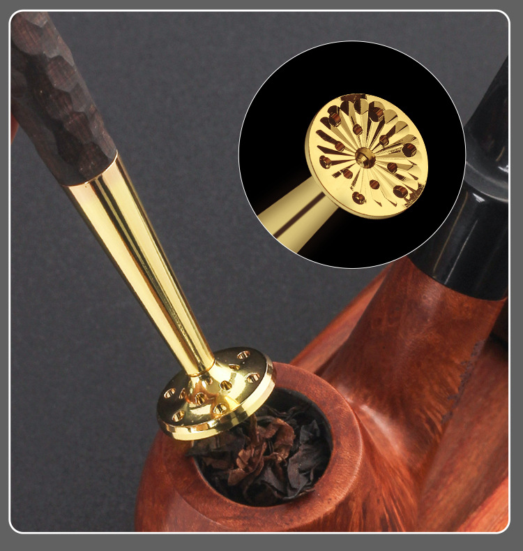 8deco手工烟斗压棒黑紫檀木三合一防熄火烟斗压棒 礼盒装烟具配件