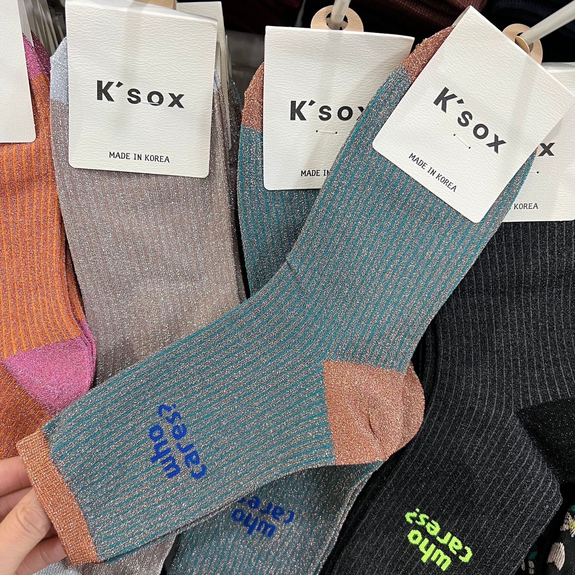 Women's Socks Ins Trendy European and American Street Silver Bright Silk South Korea Dongdaemun Women's Socks Japanese Cute Autumn and Winter Mid-Calf Length Socks