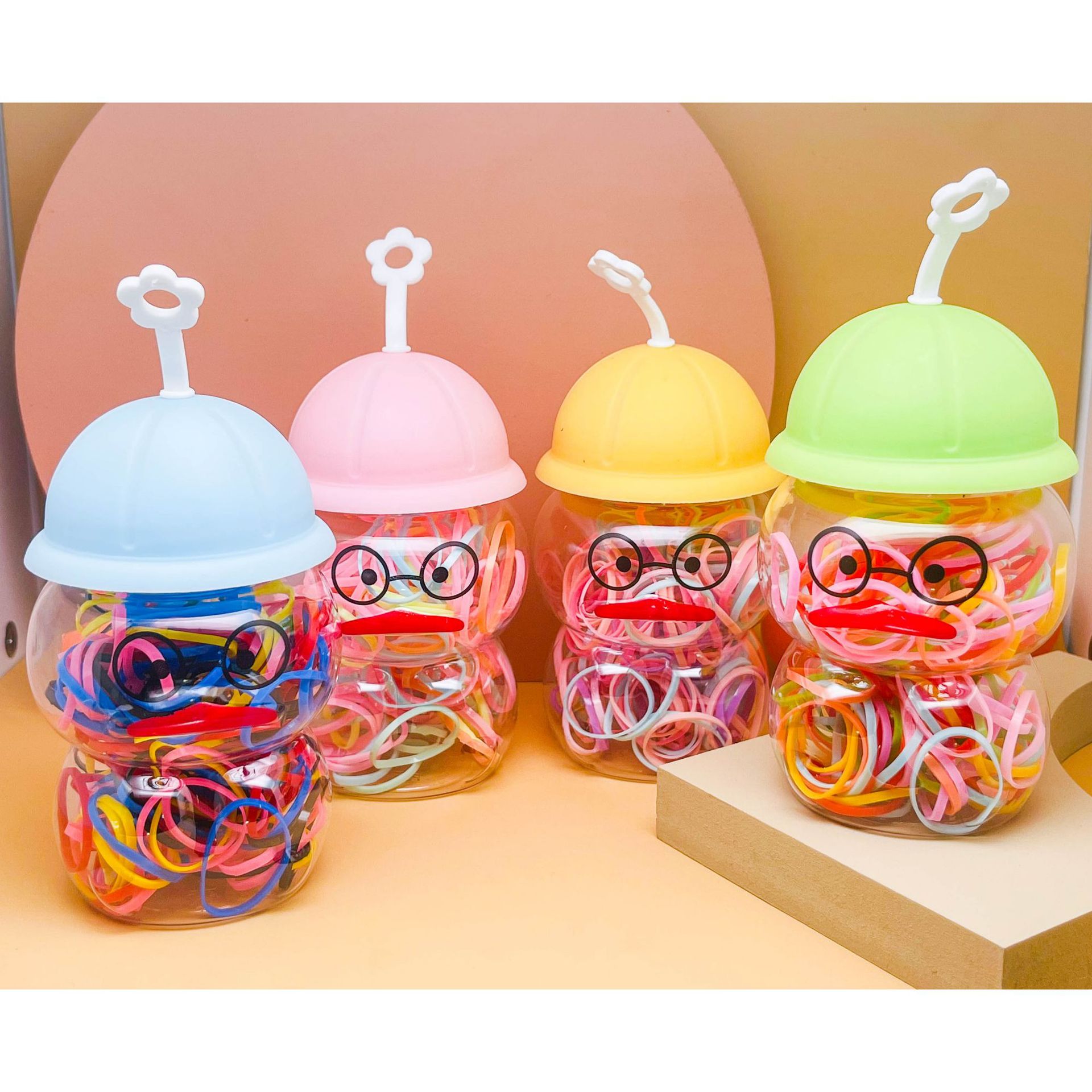 Korean Style Disposable Girls' Colorful Rubber Band Children's High Elastic Hair Accessories Girls' Baby Hair Tie Cute Hair Ring