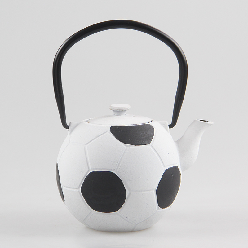source manufacturer western foreign trade football club decoration gift 0.65 l teapot boiling water tea iron tea set