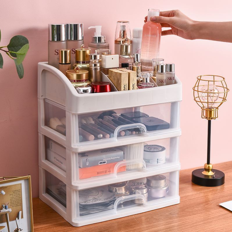 Transparent Cosmetics Storage Box Table Multi-Functional Surface Storage Rack Household Skin Care Products Drawer Storage Box Wholesale