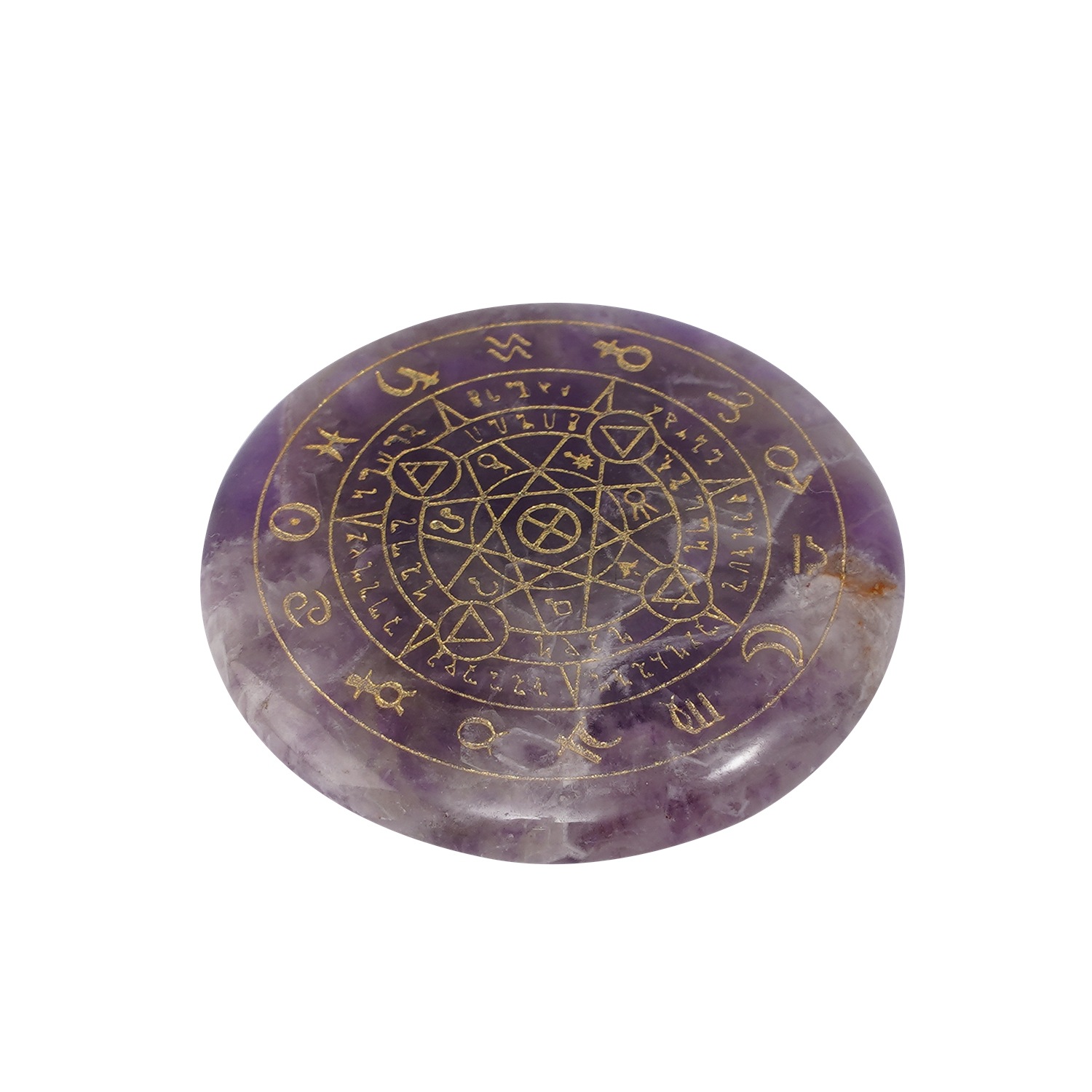 欧美宗教新款摆件 天然水晶十二星座阵法星座 外贸diy饰品配件