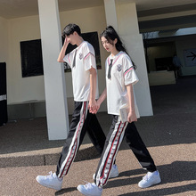 中学生班服校服2023新品情侣装大码宽松运动休闲夏季短袖男女套装
