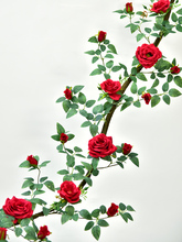 仿真玫瑰花假花藤条绿植塑料藤蔓植物室内空调管道遮挡装饰墙壁挂