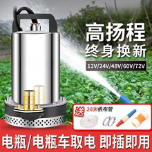 直流潜水泵12V抽水机24V/48V/60V电瓶车电动车小型农用灌溉抽水泵