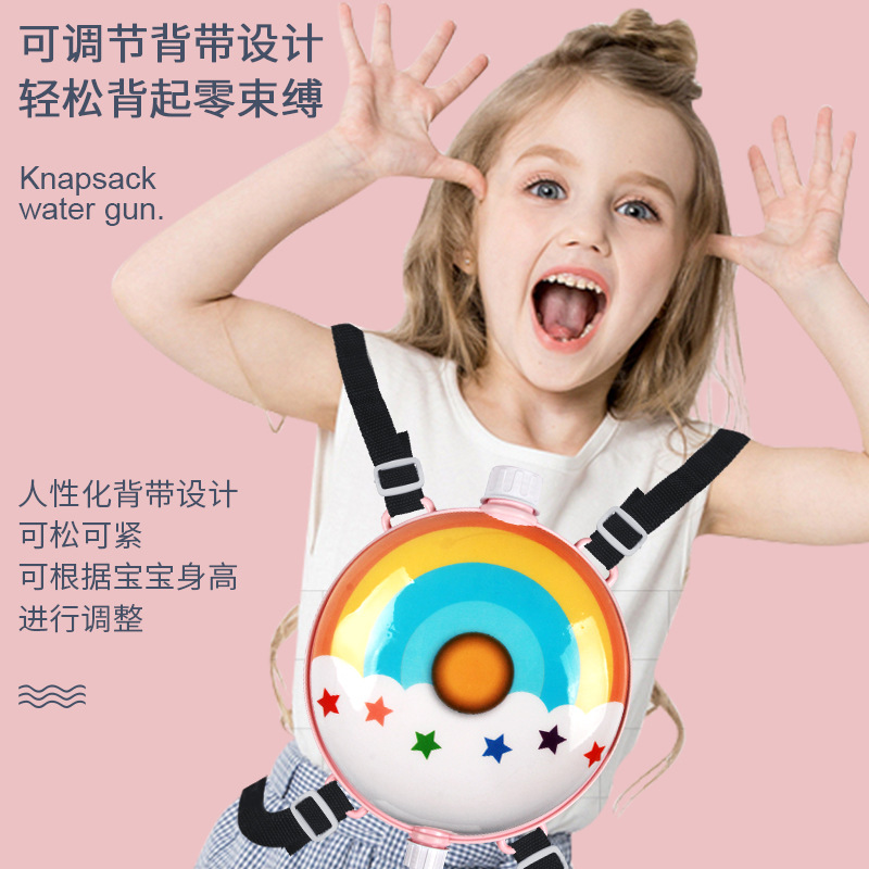 Cross-Border Children's Pull-out Backpack Water Gun Cute Cartoon Shape Summer Beach Water Playing Stall Hot Sale Toys