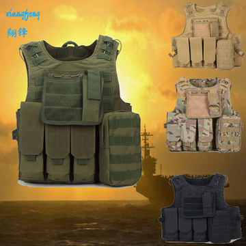 马甲迷彩背心 亚马逊战术 钢丝背心 多功能两栖户外背心 多色批发