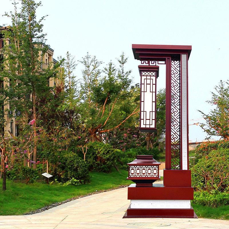 拉丝庭院灯新中式屏风景观灯房地产售楼部小区园林古典别墅中国风