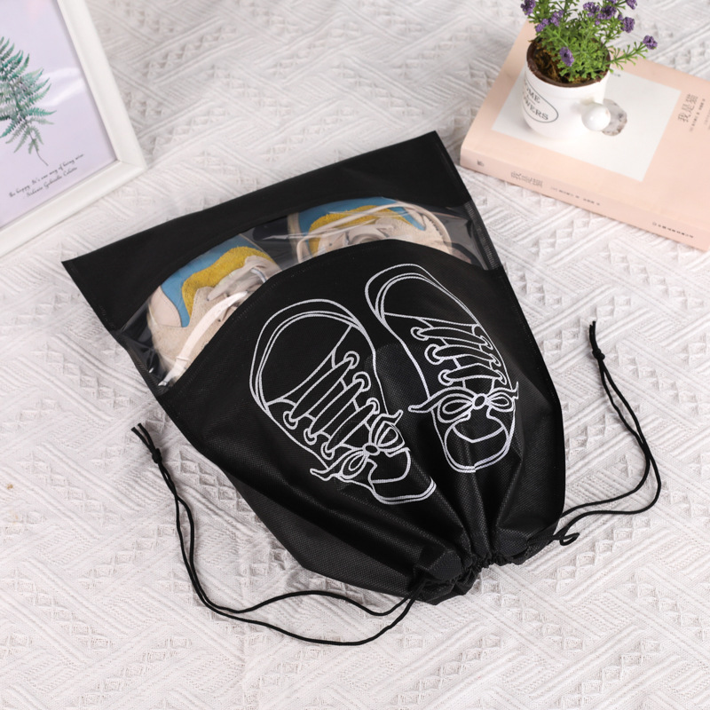 Shoes Buggy Bag Spot Non-Woven Drawstring Pouch Household Travel Buggy Bag Dustproof Eco-friendly Bag Drawstring Shoe Bag