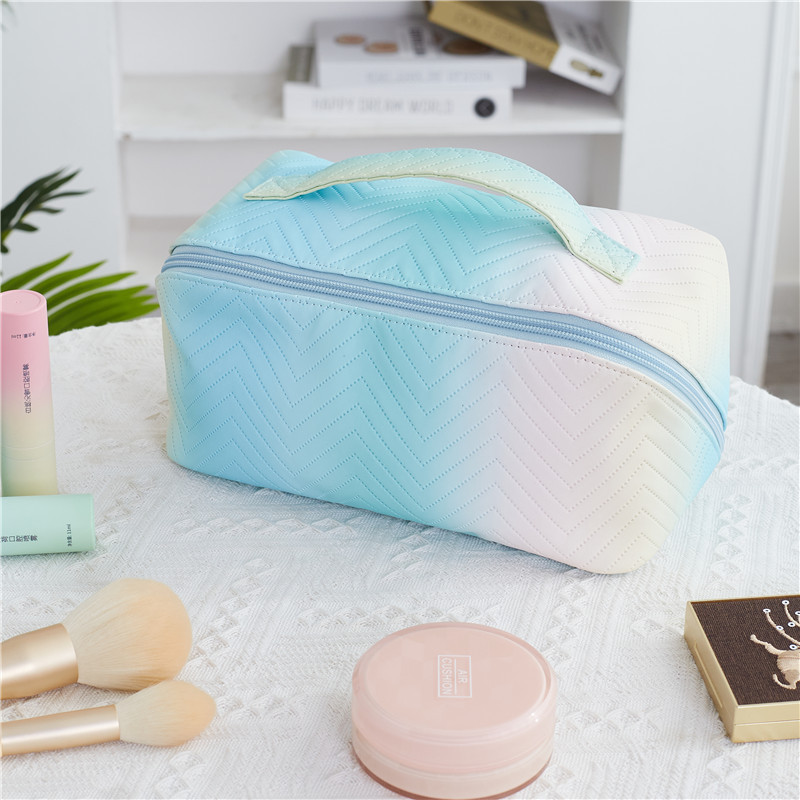 New Pu Cosmetic Bag Large Capacity Ins Waterproof Cosmetic Case Women's Portable Wash Storage Bag Factory Wholesale