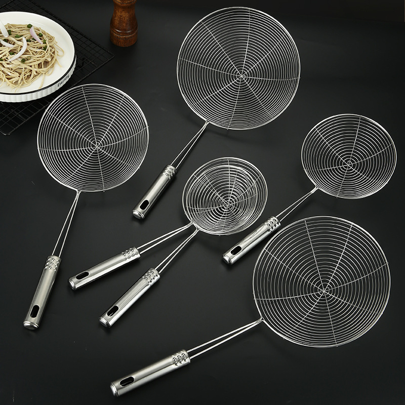 Nine Beads Handle Stainless Sieve Filter Big Strainer Line Leakage Scoop Noodles Spicy Hotchpotch Hot Pot Supplies Fried Oil Leakage