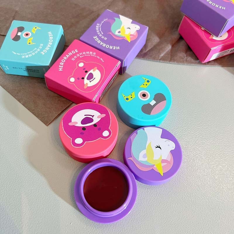 herorange~狂欢派对罐装唇泥脸颊两用雾面哑光防水素颜显白口红泥-阿