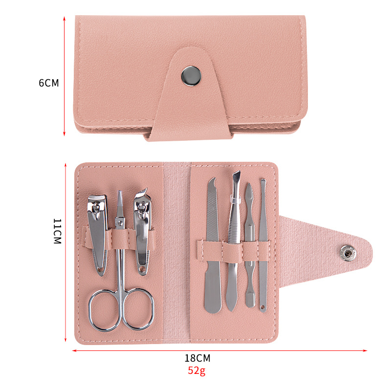 7-Piece Folding Bag Manicure and Pedicure Manicure Nail Clippers Nail Scissors Nail Clippers Beauty Tools Set Customizable Logo