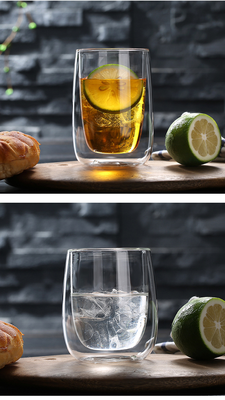 双层玻璃杯隔热水杯双层咖啡杯双层牛奶果汁饮料杯子可定做logo