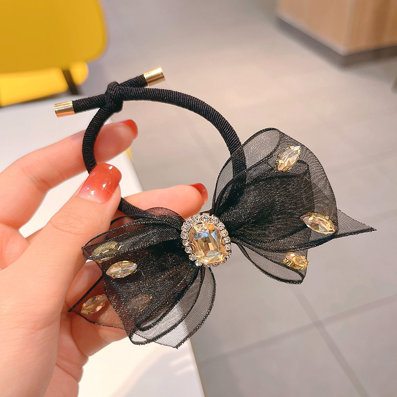 New Adult Rhinestone Ribbon Bowknot Hair Ring Korean Adult Graceful Online Influencer High-End Headband Boutique Wholesale