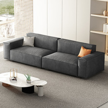 意式科技布艺沙发客厅小户型简约现代三人位家用直排豆腐块沙发