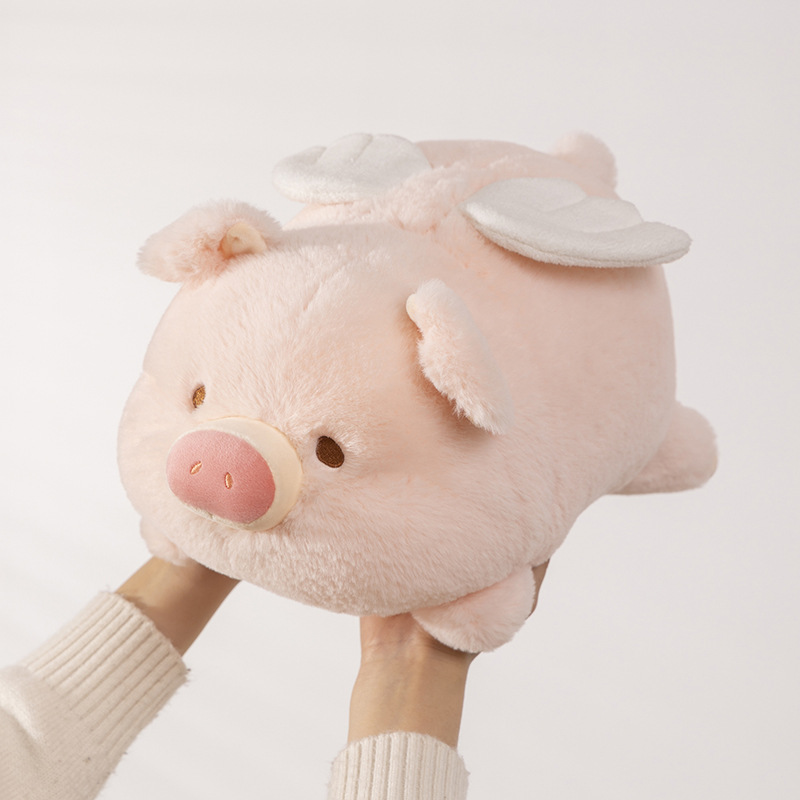 网红天使猪毛绒玩具可爱小猪公仔创意大号趴款玩偶儿童布娃娃抱枕